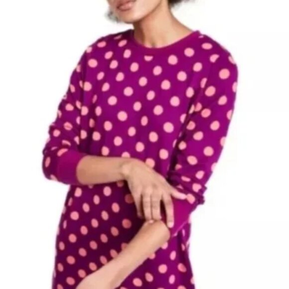 Victor Glemaud x Target Purple Polka Dot Long Sleeve Tunic Dress size M - Picture 2 of 5